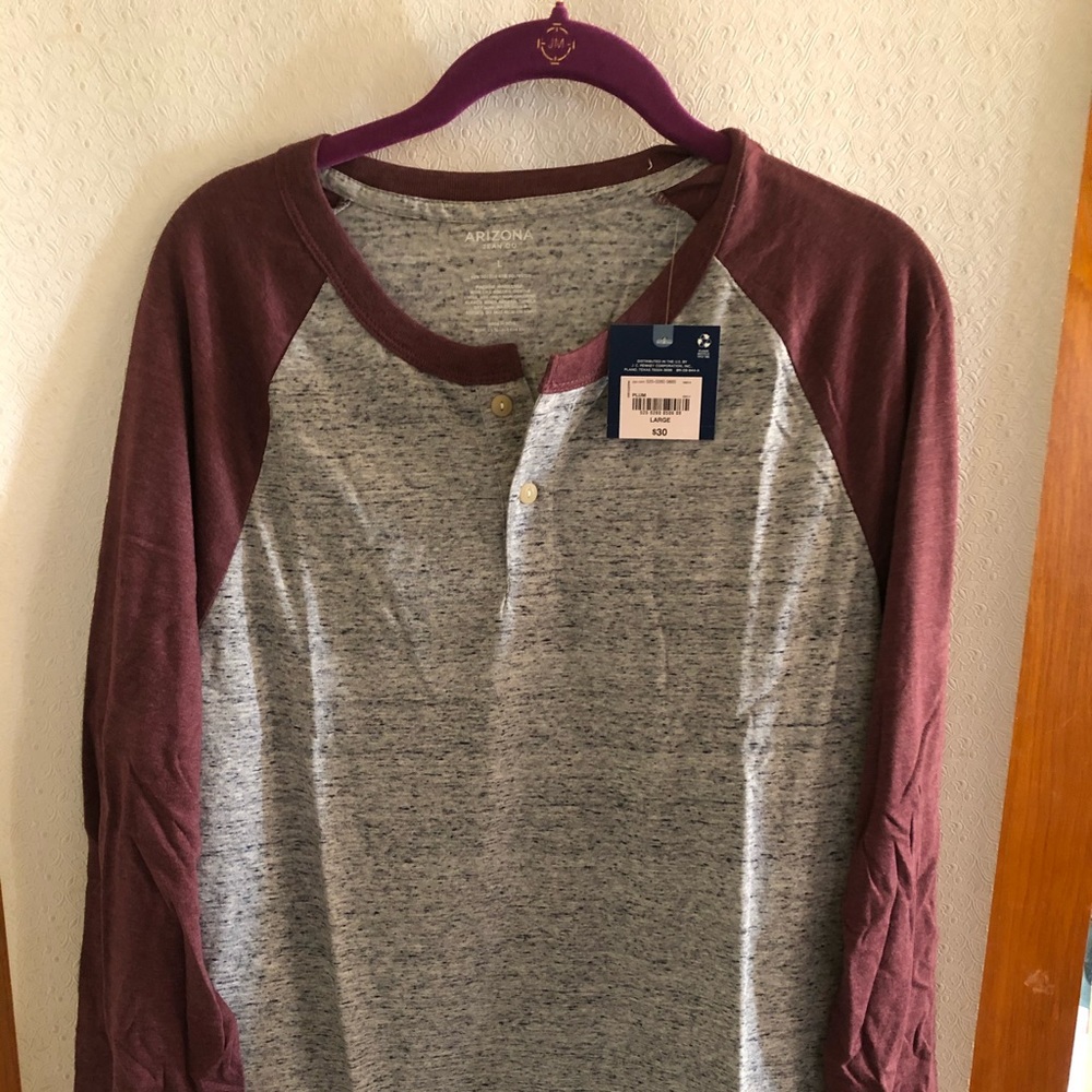 Arizona Men’s large long sleeve shirt gray/plum